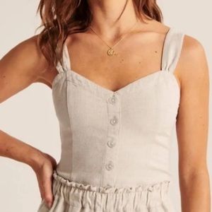 Abercrombie & Fitch Linen tank top with buttons